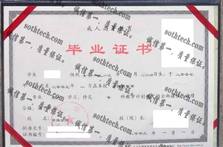 黄淮学院毕业证样本